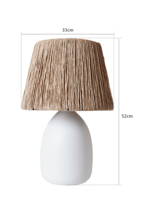 Opviq Lámpara de Mesa de Cerámica YL599 Blanco y Roble